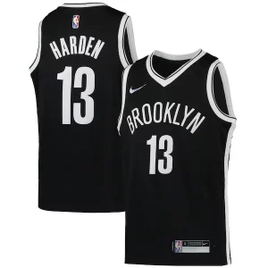 Hermoso James Harden Brooklyn Nets Nike Youth 2021/22 Diamond Swingman Jersey Icon Edition Black  para la gran final