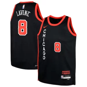 Duradero Zach LaVine Chicago Bulls Nike Youth Swingman Replica Jersey City Edition Black  para la gran final
