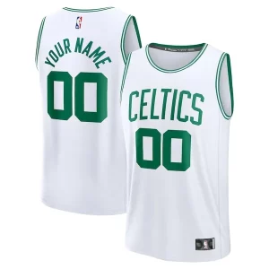 Resistente Fantástico Boston Celtics Fast Break Custom Jersey Association Edition White/Kelly Green/Black  para la gran final