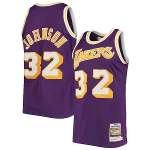 Encantador Versátil Magic Johnson Los Angeles Lakers 1984/85 Hardwood Classics Authentic Jersey Purple/Gold  para la gran final