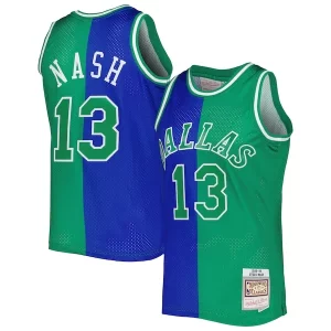 Moderno Steve Nash Dallas Mavericks Hardwood Classics 1998/99 Split Swingman Jersey Blue/Green  para la gran final