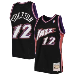 Encantador Hermoso John Stockton Utah Jazz 1998/99 Hardwood Classics Swingman Jersey Black  para la gran final