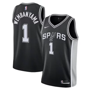 Delicioso Versátil Victor Wembanyama San Antonio Spurs Nike Youth Swingman Jersey Icon Edition Black  para la gran final