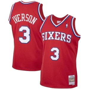 Cool Delicioso Lujoso Allen Iverson Philadelphia 76ers 2001/02 Hardwood Classics Swingman Jersey Red/White  para la gran final