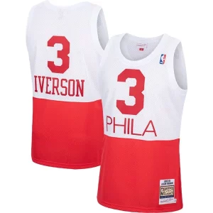 Chulo Único Maravilloso Allen Iverson Philadelphia 76ers 2003/04 Hardwood Classics Authentic Jersey White/Black/Red  para la gran final