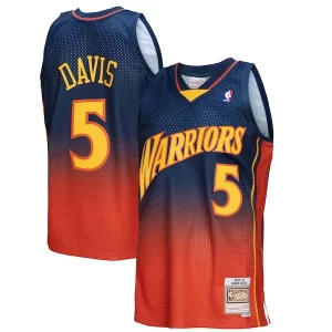 Robusto Chulo Sofisticado Baron Davis Golden State Warriors 2006/07 Hardwood Classics Fadeaway Swingman Player Jersey Navy/Orange  para la gran final