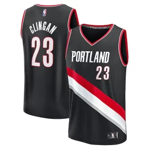 Maravilloso Donovan Clingan Portland Trail Blazers 2024 NBA Draft Fast Break Player Jersey Icon Edition Black  para la gran final