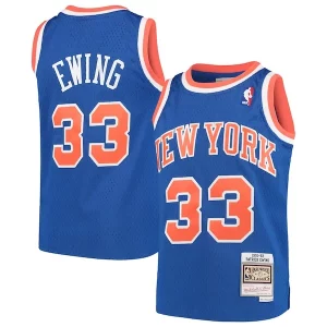 Estupendo Clásico Patrick Ewing New York Knicks Youth Hardwood Classics Swingman Throwback Jersey Blue  para la gran final