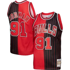Encantador Comodo Maravilloso Dennis Rodman Chicago Bulls Big & Tall Hardwood Classics 1995/96 Split Swingman Jersey Red/Black  para la gran final