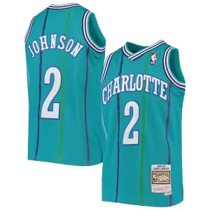 Duradero Versátil Práctico Larry Johnson Charlotte Hornets Youth 1992/93 Hardwood Classics Swingman Jersey Teal  para la gran final