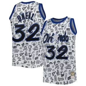 Original Fantástico Shaquille O'Neal Orlando Magic 1994/95 Hardwood Classics Doodle Swingman Jersey White  para la gran final