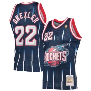 Fantástico Clyde Drexler Houston Rockets 1996/97 Hardwood Classics Swingman Jersey Navy  para la gran final