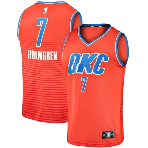 Elegante Original Chet Holmgren Oklahoma City Thunder Fast Break Replica Player Jersey Statement Edition Orange  para la gran final