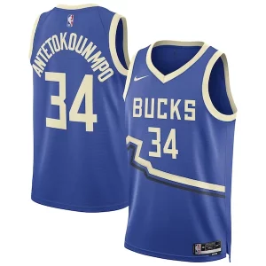 Chulo Giannis Antetokounmpo Milwaukee Bucks Nike Unisex 2024/25 Swingman Player Jersey City Edition Royal  para la gran final