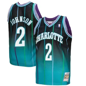 Perfecto Cool Único Larry Johnson Charlotte Hornets 1992/93 Hardwood Classics Fadeaway Swingman Player Jersey Teal/Black  para la gran final