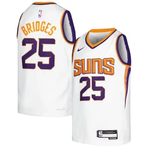 Clásico Comodo Mikal Bridges Phoenix Suns Nike Youth Swingman Jersey Association Edition White/Purple  para la gran final