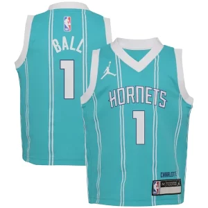 Resistente LaMelo Ball Charlotte Hornets Jordan Brand Preschool Swingman Player Jersey Icon Edition Teal  para la gran final