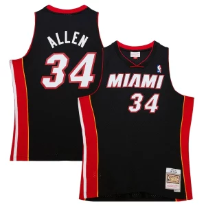 Clásico Fantástico Ray Allen Miami Heat Hardwood Classics Swingman Jersey Black  para la gran final