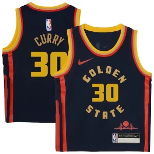 Chulo Lujoso Estupendo Stephen Curry Golden State Warriors Nike Preschool 2024/25 Swingman Player Jersey City Edition Navy  para la gran final
