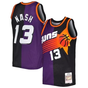 Maravilloso Comodo Steve Nash Phoenix Suns Hardwood Classics 1996/97 Split Swingman Jersey Purple/Black  para la gran final