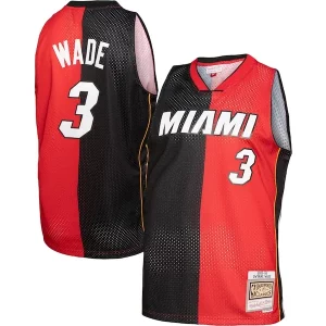 Práctico Versátil Dwyane Wade Miami Heat Big & Tall Hardwood Classics 2005/06 Split Swingman Jersey Black/Red  para la gran final