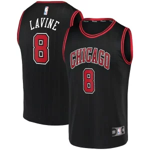 Encantador Elegante Zach LaVine Chicago Bulls Fast Break Team Replica Jersey Black Statement Edition  para la gran final