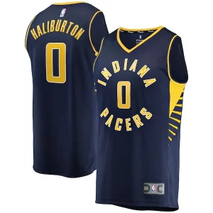 Estupendo Tyrese Haliburton Indiana Pacers Fast Break Replica Jersey Icon Edition Navy  para la gran final