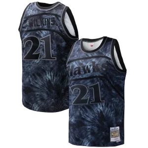 Delicioso Hermoso Dominique Wilkins Atlanta Hawks Hardwood Classics 1986/87 Tie Dye Swingman Jersey Black  para la gran final