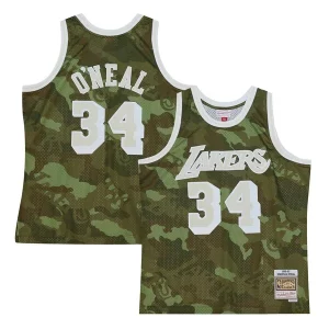 Práctico Fantástico Shaquille O'Neal Los Angeles Lakers Hardwood Classics 1996/97 Ghost Green Swingman Jersey Camo  para la gran final