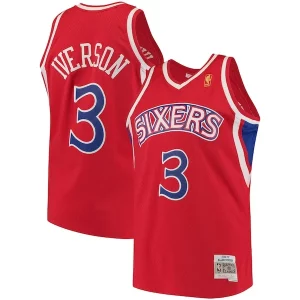 Original Práctico Versátil Allen Iverson Philadelphia 76ers 1996/97 Hardwood Classics Swingman Jersey Red/White  para la gran final