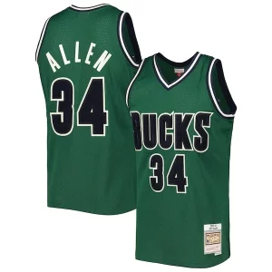 Estupendo Encantador Genial Ray Allen Milwaukee Bucks 2000/01 Hardwood Classics Off Court Swingman Jersey Hunter Green  para la gran final