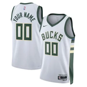 Resistente Robusto Milwaukee Bucks Nike Unisex Swingman Custom Jersey White Association Edition  para la gran final