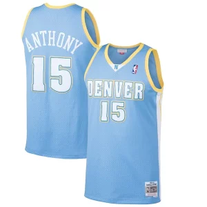 Elegante Carmelo Anthony Denver Nuggets Hardwood Classics Swingman Jersey Light Blue  para la gran final