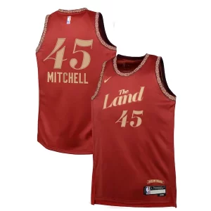 Chulo Hermoso Donovan Mitchell Cleveland Cavaliers Nike Youth Swingman Replica Jersey City Edition Wine  para la gran final