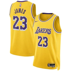 Encantador LeBron James Los Angeles Lakers Nike Unisex Swingman Jersey Association Edition Gold  para la gran final