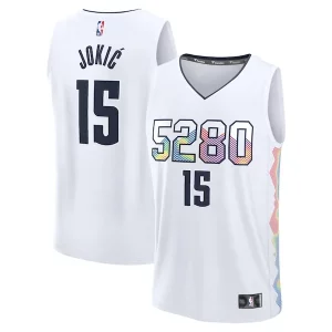 Robusto Nikola Jokic Denver Nuggets Youth 2024/25 Fast Break Player Jersey City Edition White  para la gran final