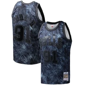 Maravilloso Elegante Dennis Rodman Chicago Bulls Hardwood Classics 1995/96 Tie Dye Swingman Jersey Black  para la gran final