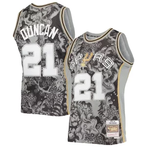 Increíble Fácil de llevar Estupendo Tim Duncan San Antonio Spurs Hardwood Classics 1998/99 Lunar New Year Swingman Jersey Black  para la gran final