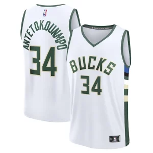 Resistente Magnífico Atractivo Giannis Antetokounmpo Milwaukee Bucks Fast Break Replica Player Jersey Association Edition White  para la gran final