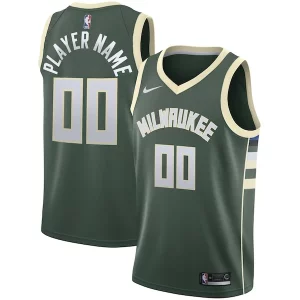 Clásico Fácil de llevar Increíble Milwaukee Bucks Nike Swingman Custom Jersey Green Icon Edition  para la gran final