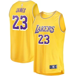 Moderno Fantástico Estupendo LeBron James Los Angeles Lakers Youth Fast Break Player Jersey Icon Edition Gold  para la gran final