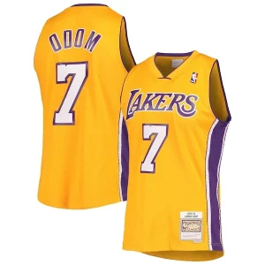 Lujoso Maravilloso Lamar Odom Los Angeles Lakers 2001/02 Hardwood Classics Swingman Jersey Gold  para la gran final