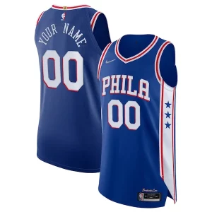 Robusto Philadelphia 76ers Nike 2021/22 Diamond Authentic Custom Jersey Icon Edition Royal  para la gran final