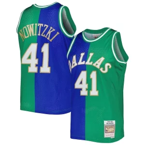 Robusto Bonito Versátil Dirk Nowitzki Dirk Nowitzki Hardwood Classics 1998/2019 Split Swingman Jersey Blue/Green  para la gran final