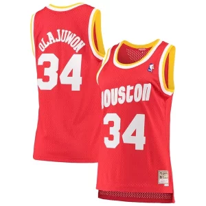 Increíble Estupendo Magnífico Hakeem Olajuwon Houston Rockets Women's 1993/94 Hardwood Classics Swingman Jersey Red/Navy  para la gran final