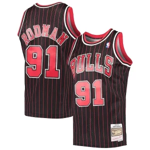 Increíble Fantástico Fácil de llevar Dennis Rodman Chicago Bulls Hardwood Classics Swingman Jersey Black  para la gran final