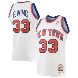 Versátil Lujoso Patrick Ewing New York Knicks 1985/86 Hardwood Classics Authentic Jersey White  para la gran final