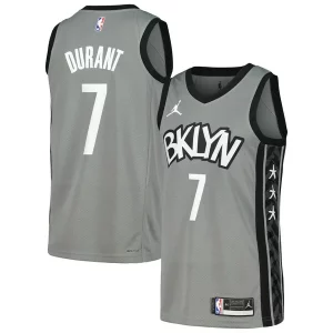 Maravilloso Clásico Original Kevin Durant Brooklyn Nets Nike Swingman Player Jersey Statement Edition Gray/Blue  para la gran final