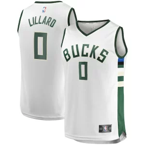 Maravilloso Atractivo Damian Lillard Milwaukee Bucks Youth Fast Break Player Jersey Association Edition White  para la gran final