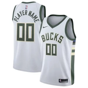 Magnífico Exquisito Milwaukee Bucks Nike 2020/21 Swingman Custom Jersey Association Edition White  para la gran final